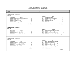 Department of Physical Therapy