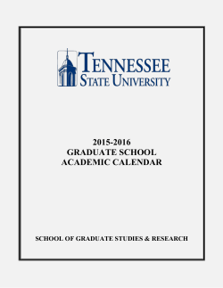 Graduate School Academic Calendar