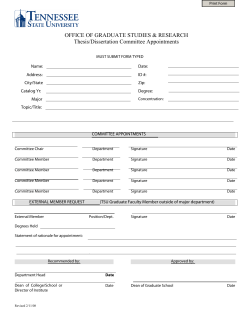 Thesis/Dissertation Committee Appointments
