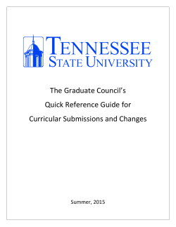 Graduate Council's Quick Reference Guide for Curricular Submissions and Changes