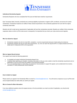 Institutional Scholarship Appeal Form