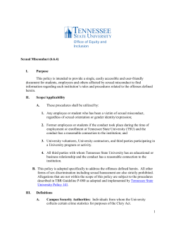 Sexual Misconduct Policy