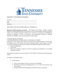 Pre-Departure Program Orientation