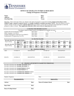 Change of Program - Graduate