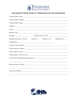 International Visiting Scholar and Researcher (Recommendation Form)