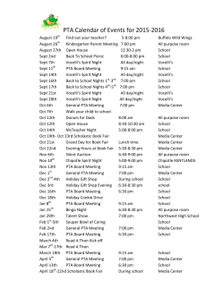 Calendar of Events 2015-2016