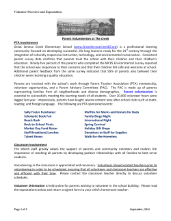 Parent Volunteerism Form