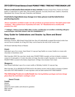 Peanut Free Snack Information