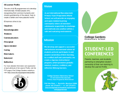 College Gardens ES Student Led Conferences brochure