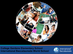 Presentation on the PYP at CGES