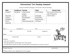 Informational Text Reading Homework