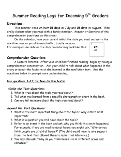 Reading Comprehension Questions