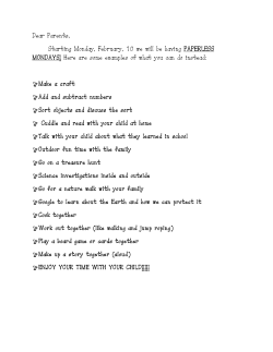 First Grade Paperless Mondays