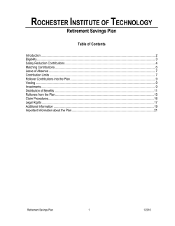 Retirement Savings Plan