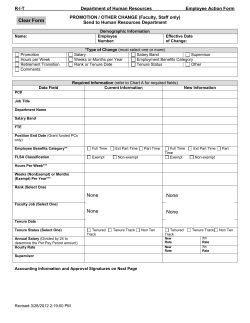 Staff - Promotion/Other Change Employee Action Form