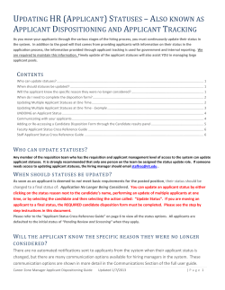Dispositioning Instructions (updating applicant statuses) in Career Zone