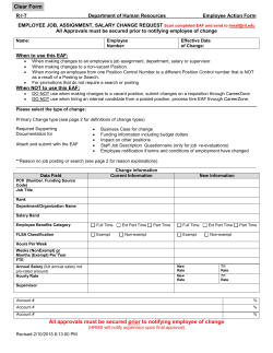 Assignment, Job or Salary Change