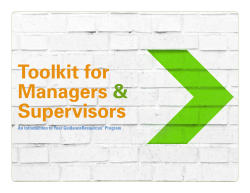 Toolkit&nbsp;for Managers Supervisors: An Introduction to Your GuidanceResources Program