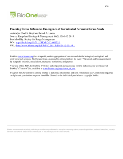 Freezing Stress Influences Emergence of Germinated Perennial Grass Seeds