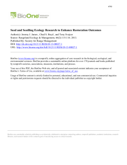 Seed and Seedling Ecology Research to Enhance Restoration Outcomes