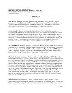 list of speakers from the 2012 Institute