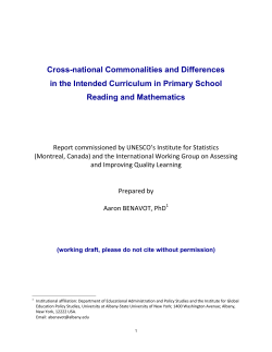 BENAVOT UIS Curriculum Report for NYU  Nov17 2011 