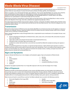 Ebola Factsheet (PDF: 107KB/3 pages)