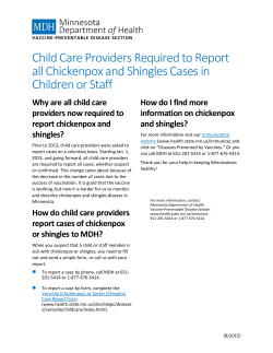 Child Care Providers Required to Report Chickenpox and Shingles Cases in Children or Staff (PDF)