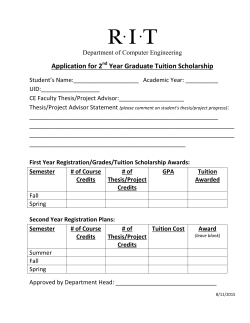 Application for Graduate Tuition Scholarship