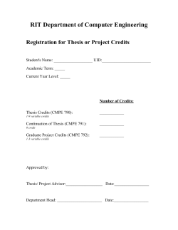 Registration for Thesis Credits