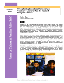 Strengthening Educational Partnerships: Creative Solutions to Meet the Needs of Immigrant Families