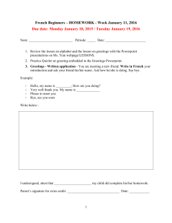 011116 French Beginners Homework_Due date 011916