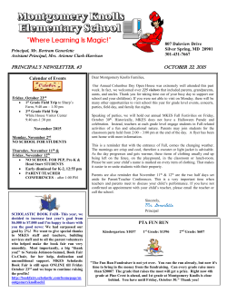 Newsletter October 22, 2015