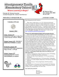 Newsletter January 14, 2016