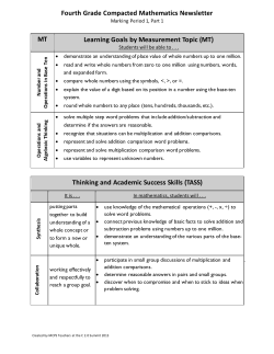 Compact Math Marking Period 1 (part 1)