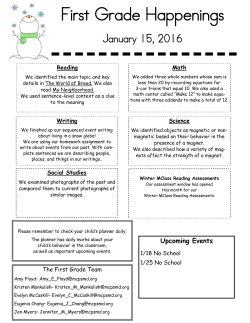 1stGrade January 15