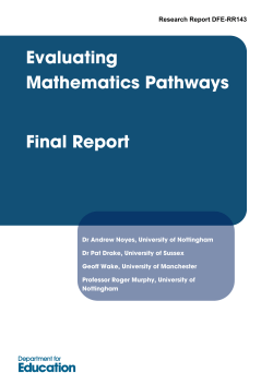Evaluating Mathematics Pathways: Final Report [PDF 2.23MB]