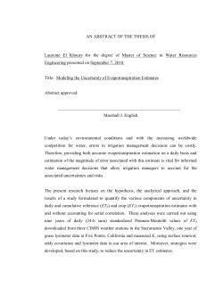 Modeling the Uncertainties in Evapo-transpiration Estimates