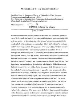 On the Use of Recession Slope Analysis and the Boussinesq Equation for Interpreting Hydrographs and Characterizing Aquifers
