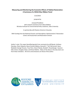 Measuring and Monitoring the Economic Effects of Habitat Restoration: A Summary of a NOAA Blue Ribbon Panel