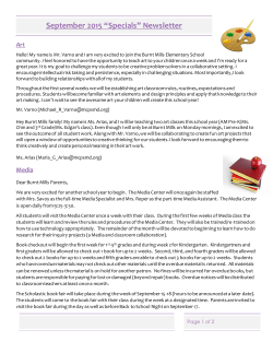 September Specials Newsletter