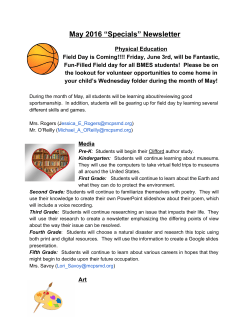 May 2016 Specials Newsletter