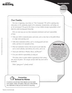 Theme 3 - Our Community Newsletter