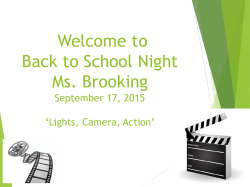 5th Grade Back to School Night Presentation