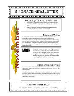 5th November Newsletter