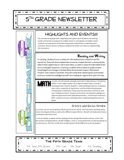 5th grade december newsletter