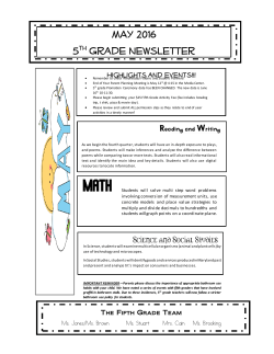 5th grade May 16 Newsletter