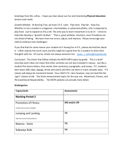 P.E. Newsletter: &nbsp;January 15, 2016