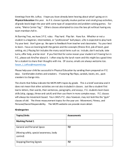 P.E. Newsletter: &nbsp;September 18, 2015