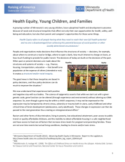 Health Equity, Young Children, and Families (PDF)